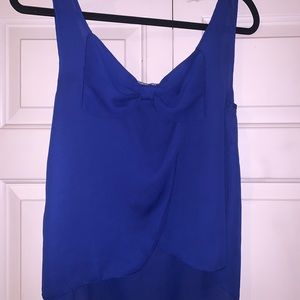Blue Bow Chiffon Tank